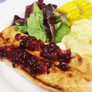 Baked Atlantic Salmon Fillets with Lingonberry Sauce